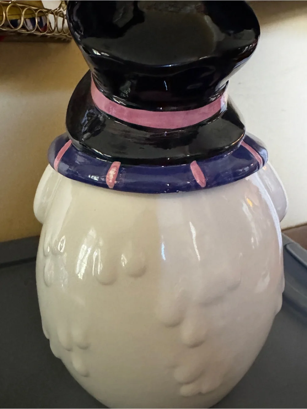 Festive Ceramic Snowman Cookie Jar